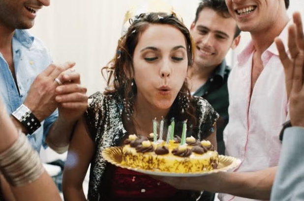 Friends enjoying birthday party