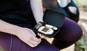 Finger prick blood glucose test